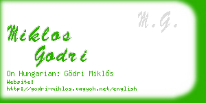 miklos godri business card